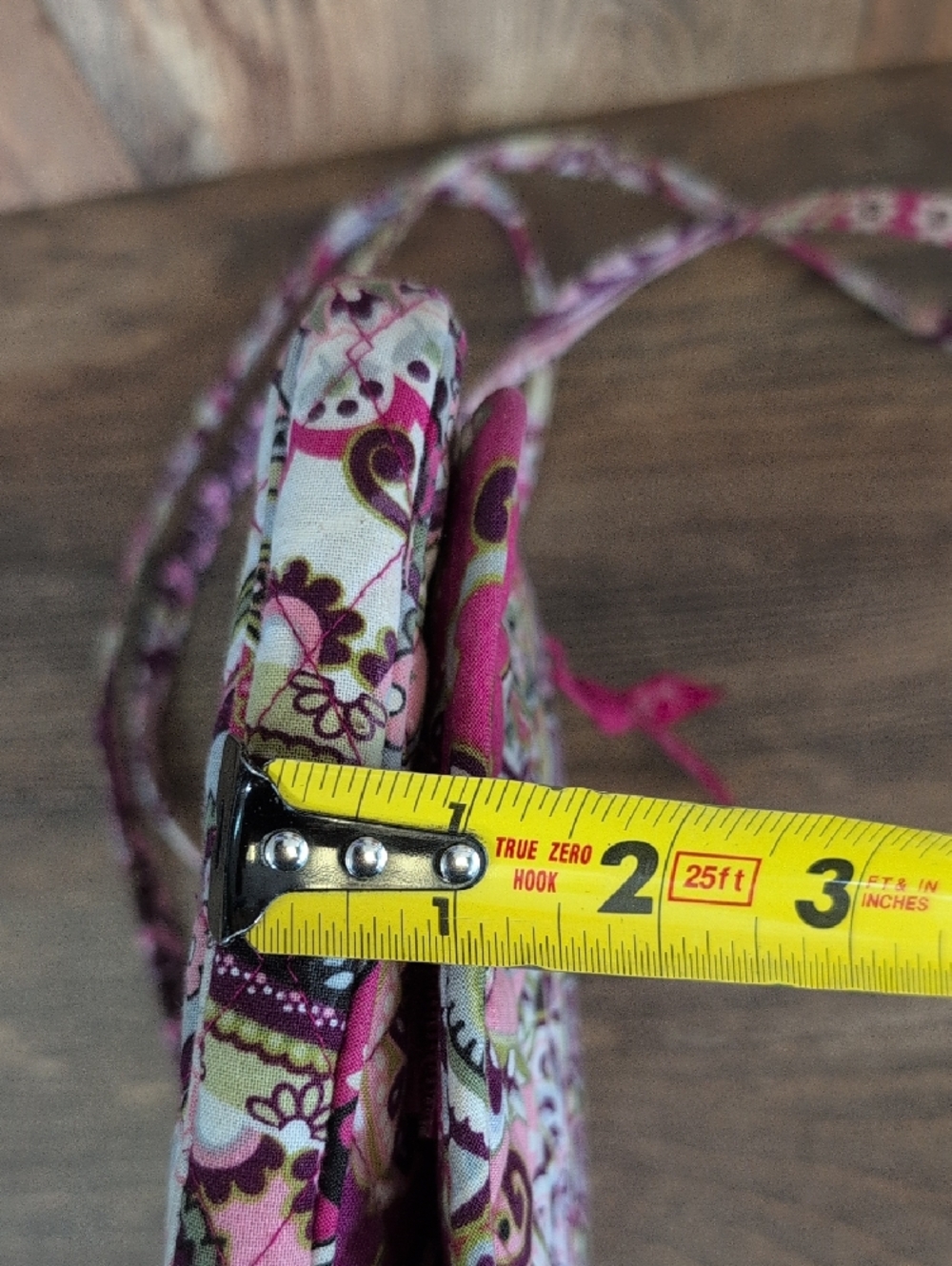 Vera Bradley Hot Pink Paisley Quilted ID Crossbody Bag AB174 - Picture 6 of 9
